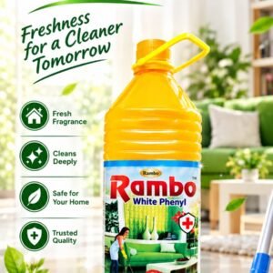 Rambo White Phenyl Floor Cleaner Liquid Solution with Fresh Fragrance, Deep Cleaning Action, and Trusted Quality for a Safe Home